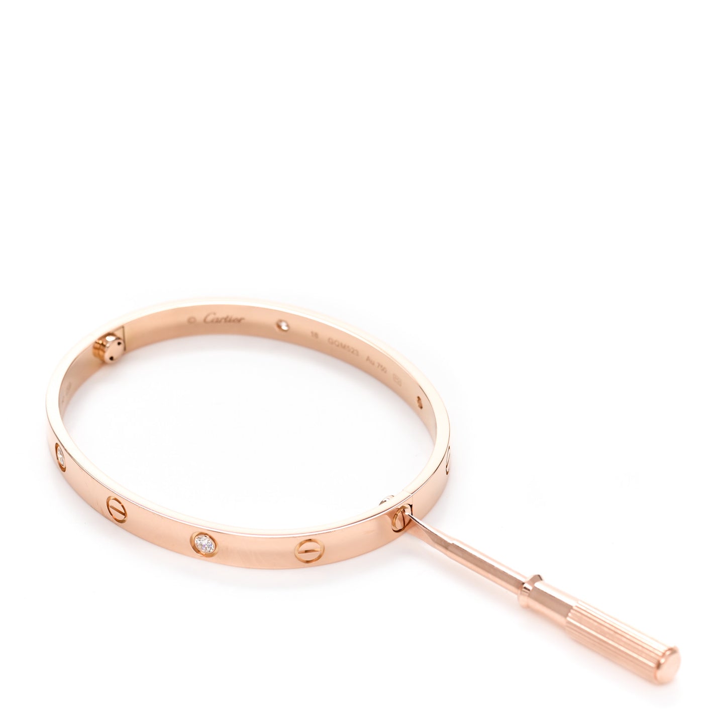 18K Pink Gold 4 Diamond LOVE Bracelet 18