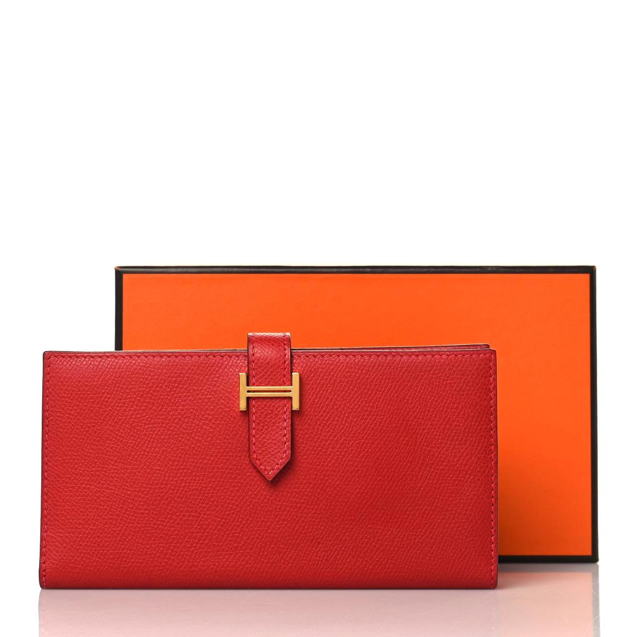 Epsom Bearn Gusset Wallet Rouge Casaque