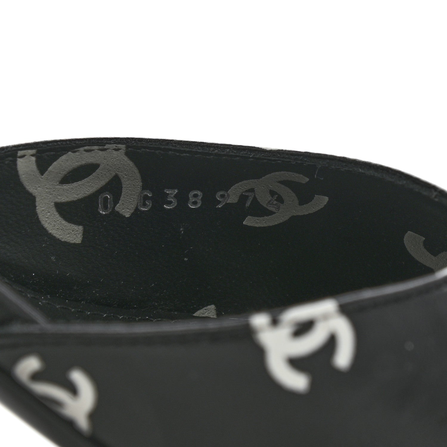 Chanel Lambskin Printed CC Sandals 41 Black White 8 of 9