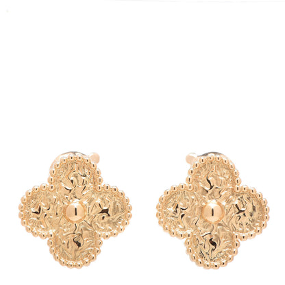 Van Cleef & Arpels 18K Yellow Gold Vintage Alhambra Earrings 1 of 5