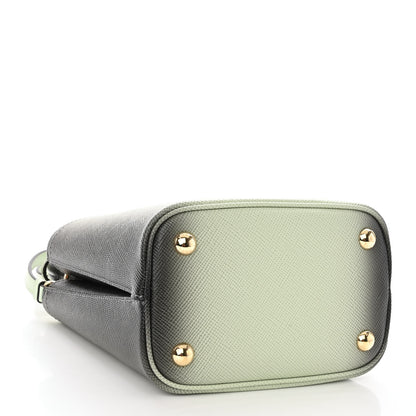 Prada Saffiano Cuir Small Panier Bucket Bag Acqua Sfumato 4 of 9