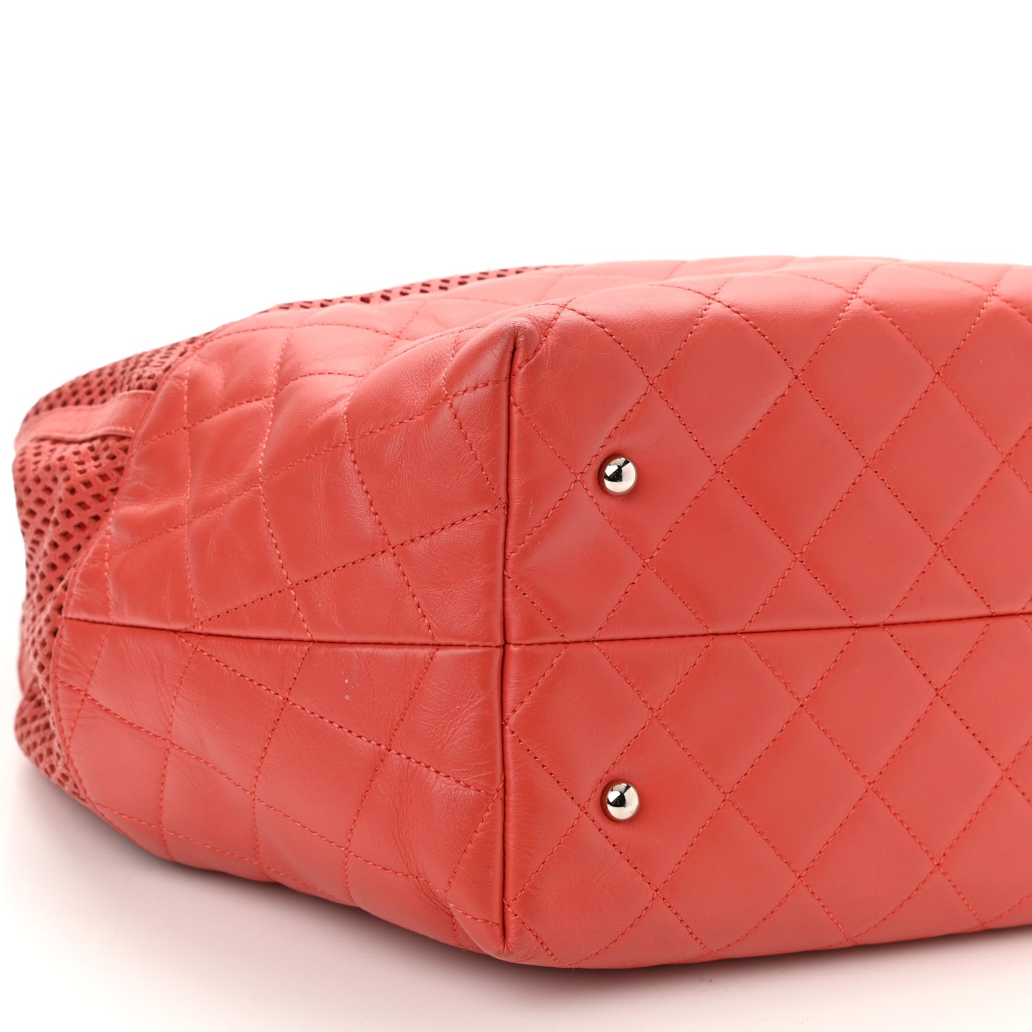 Chanel Calfskin Perforated Up In The Air North South Tote Red 9 of 10
