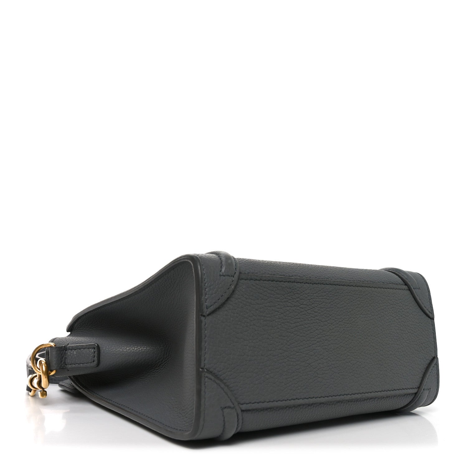 Celine Drummed Calfskin Nano Luggage Kohl 4 of 10