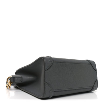 Celine Drummed Calfskin Nano Luggage Kohl 4 of 10