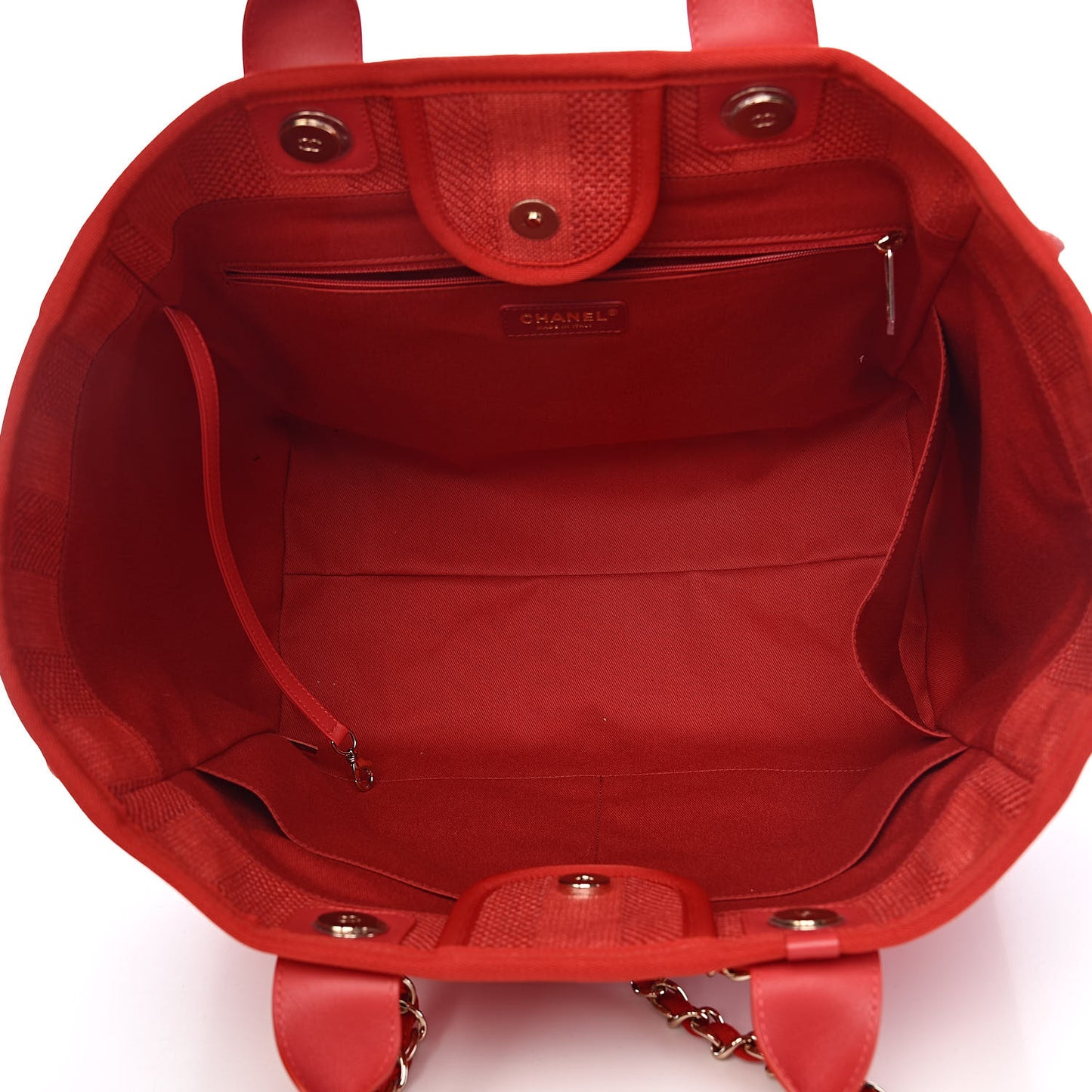 Mixed Fibers Striped Large Deauville Tote Red