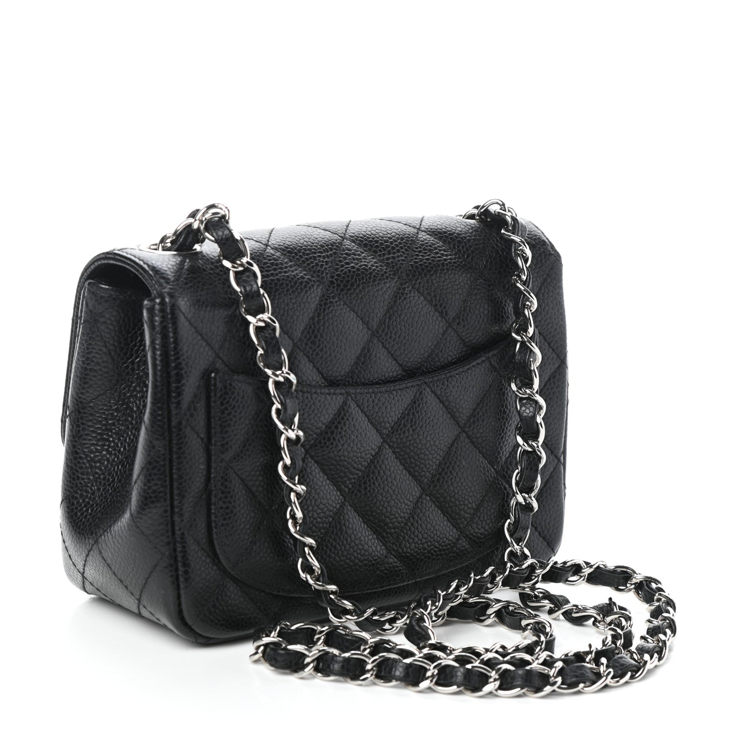 Caviar Quilted Mini Square Flap Black