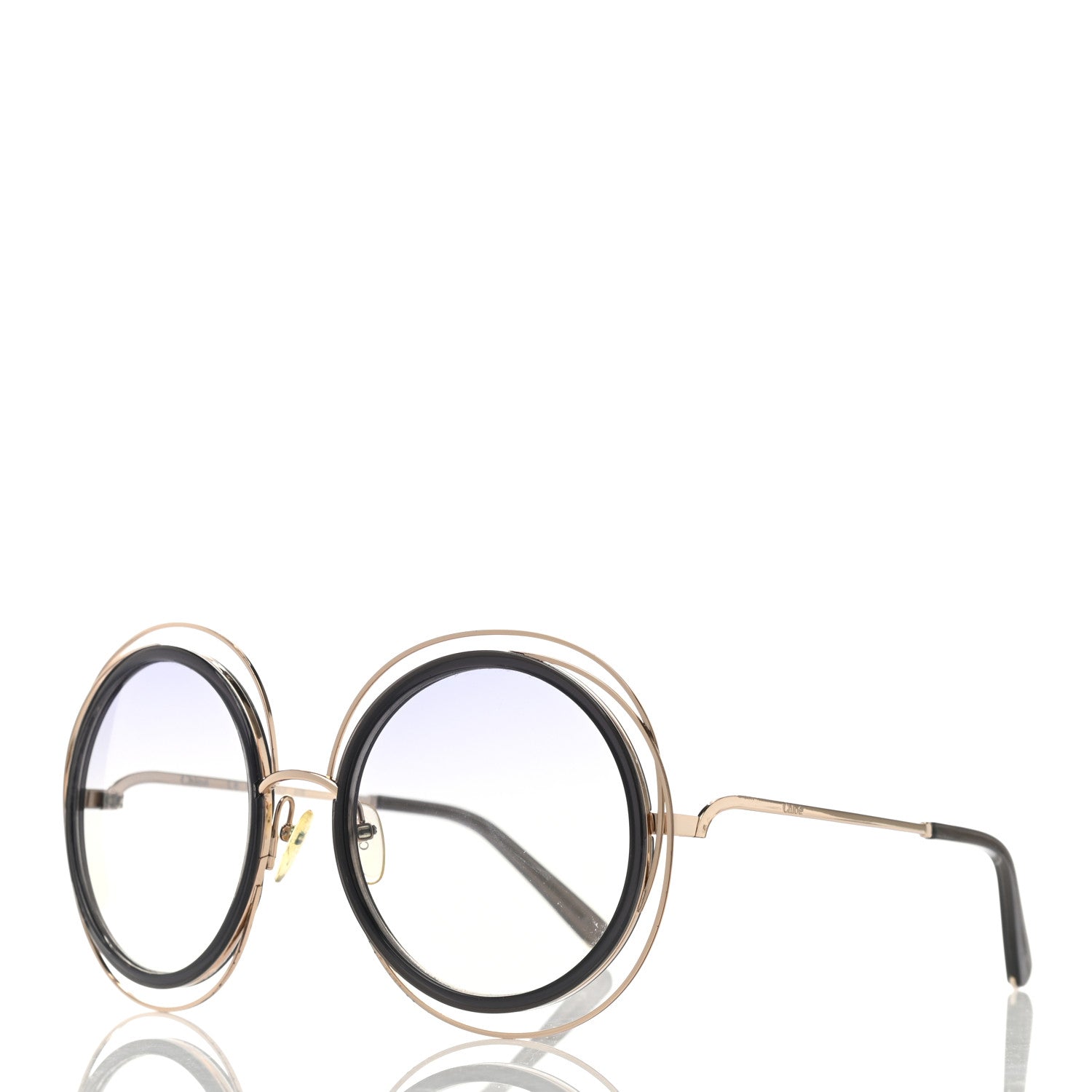 Chloe Oversized Round Carlina Sunglasses CE120S Gold 3 of 8