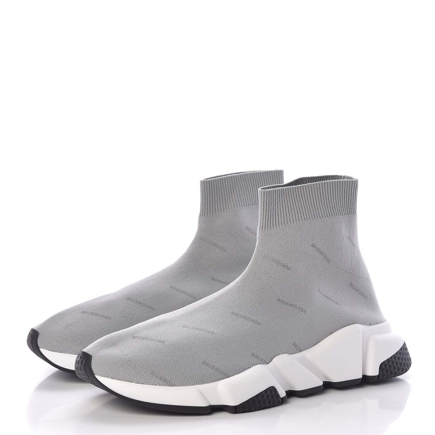 Neoprene Knit Allover Logo Mens Speed Sneakers 43 Grey