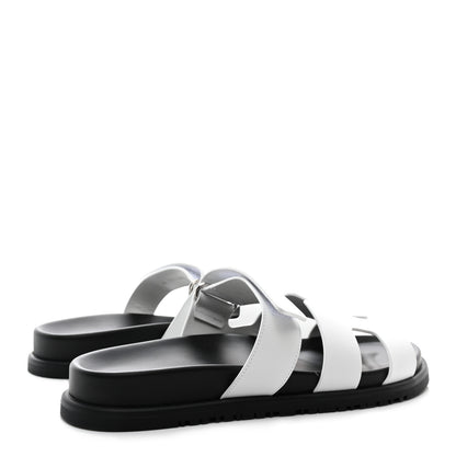 Hermes Calfskin Womens Chypre Sandals 39 White 4 of 9