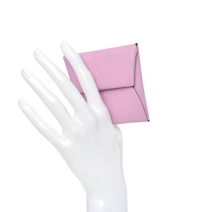 Hermes Chevre Mysore Bastia Coin Purse Mauve Sylvestre 2 of 7