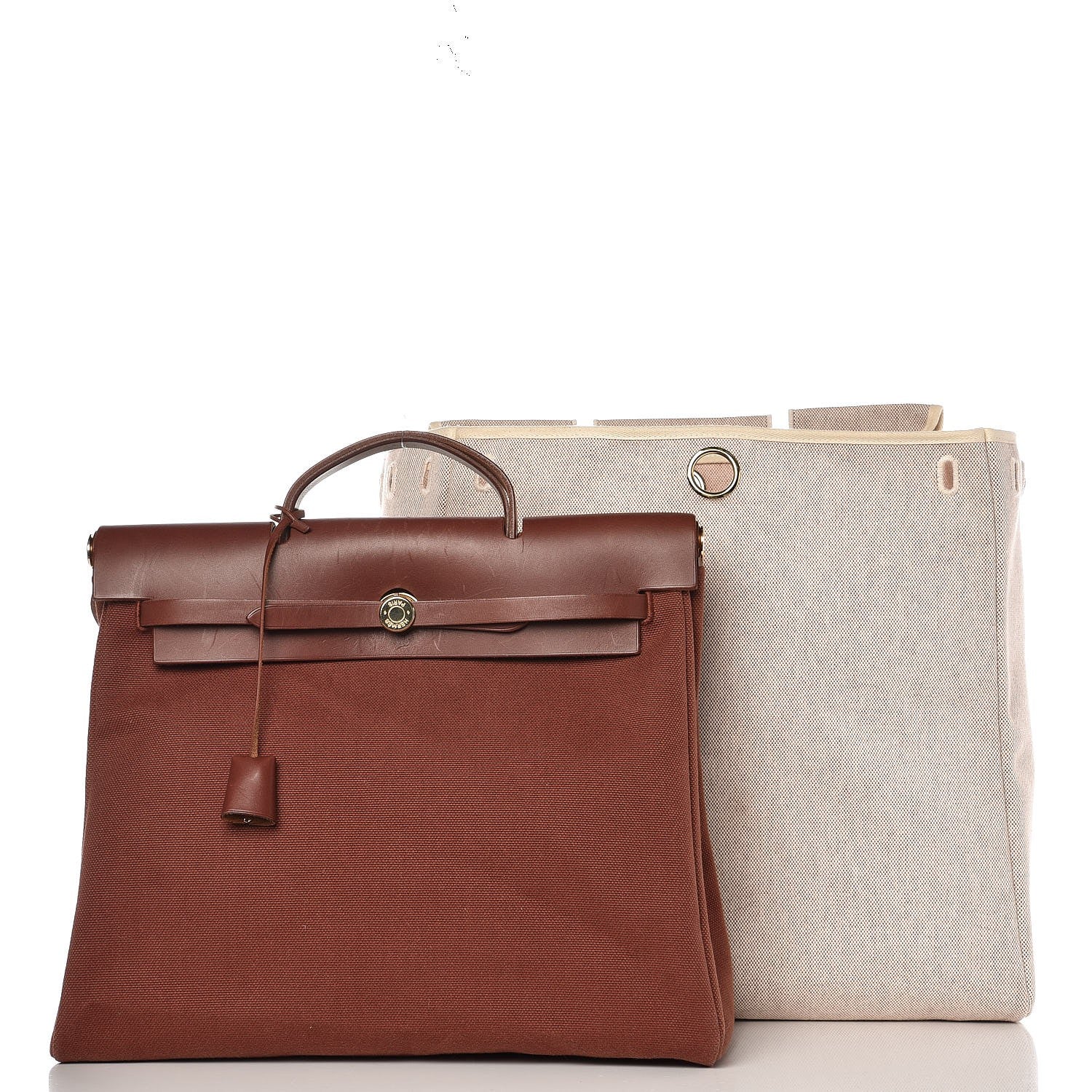 Hermes Toile Vache Calfskin Herbag 2 in 1 36 MM Natural 22 of 22