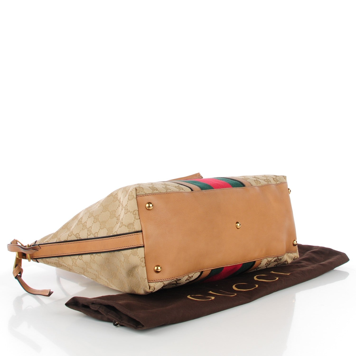 Gucci Monogram Web Medium Rania Top Handle Bag Sand 4 of 7