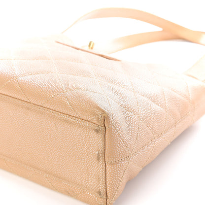 Chanel Metallic Caviar Quilted Shoulder Bag Beige 6 of 11