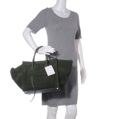 Celine Suede Small Phantom Luggage Olive 2 of 10