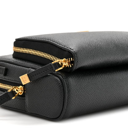 Christian Dior Grained Calfskin Caro Double Pouch Black 11 of 11