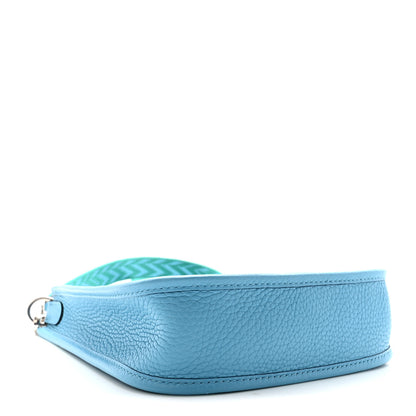 Hermes Taurillon Clemence Amazone Evelyne TPM Bleu du Nord Vert Verone 4 of 10