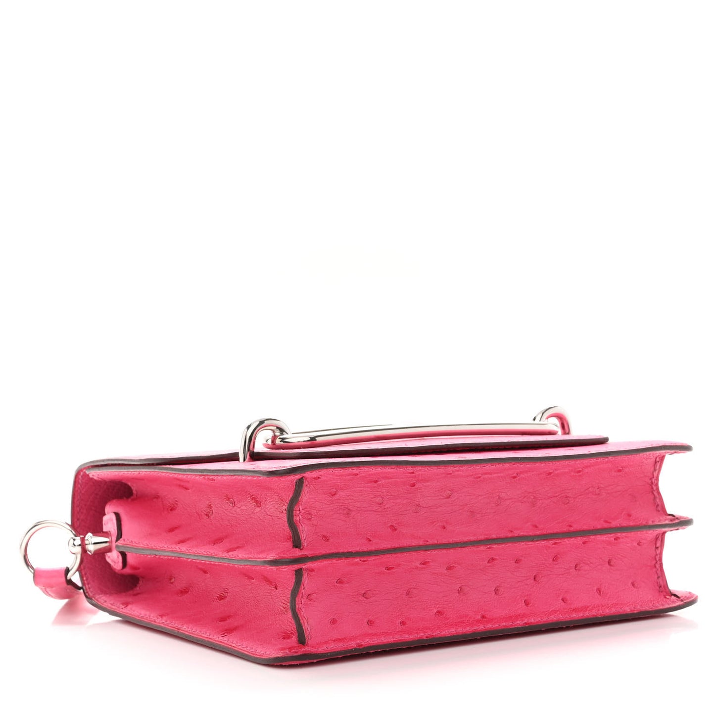 Ostrich Mini Sac Roulis Rose Tyrien