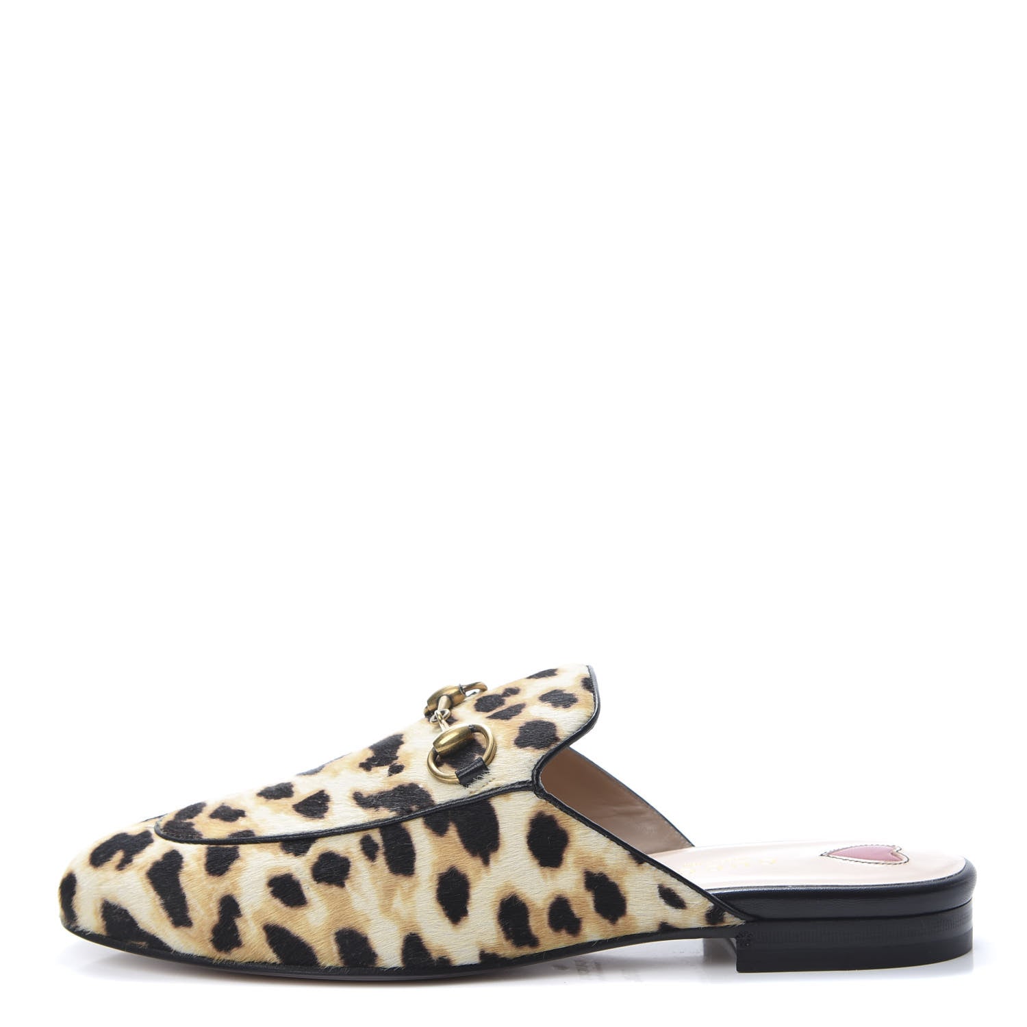 Gucci Calf Hair Leopard Print Womens Princetown Slippers 35.5 Naturale Black 1 of 9