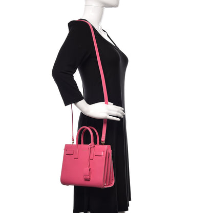 Saint Laurent Calfskin Nano Sac De Jour Lipstick Fuchsia 2 of 9