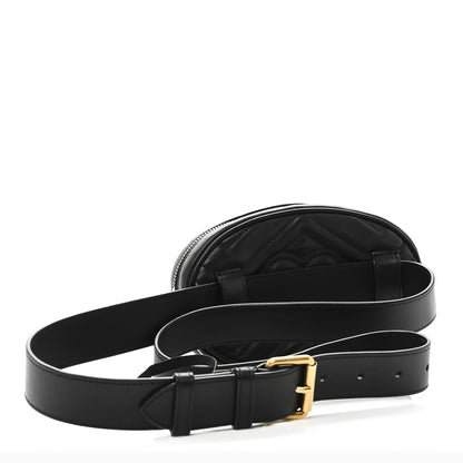 Gucci Calfskin Matelasse GG Marmont Belt Bag 95 38 Black 3 of 10