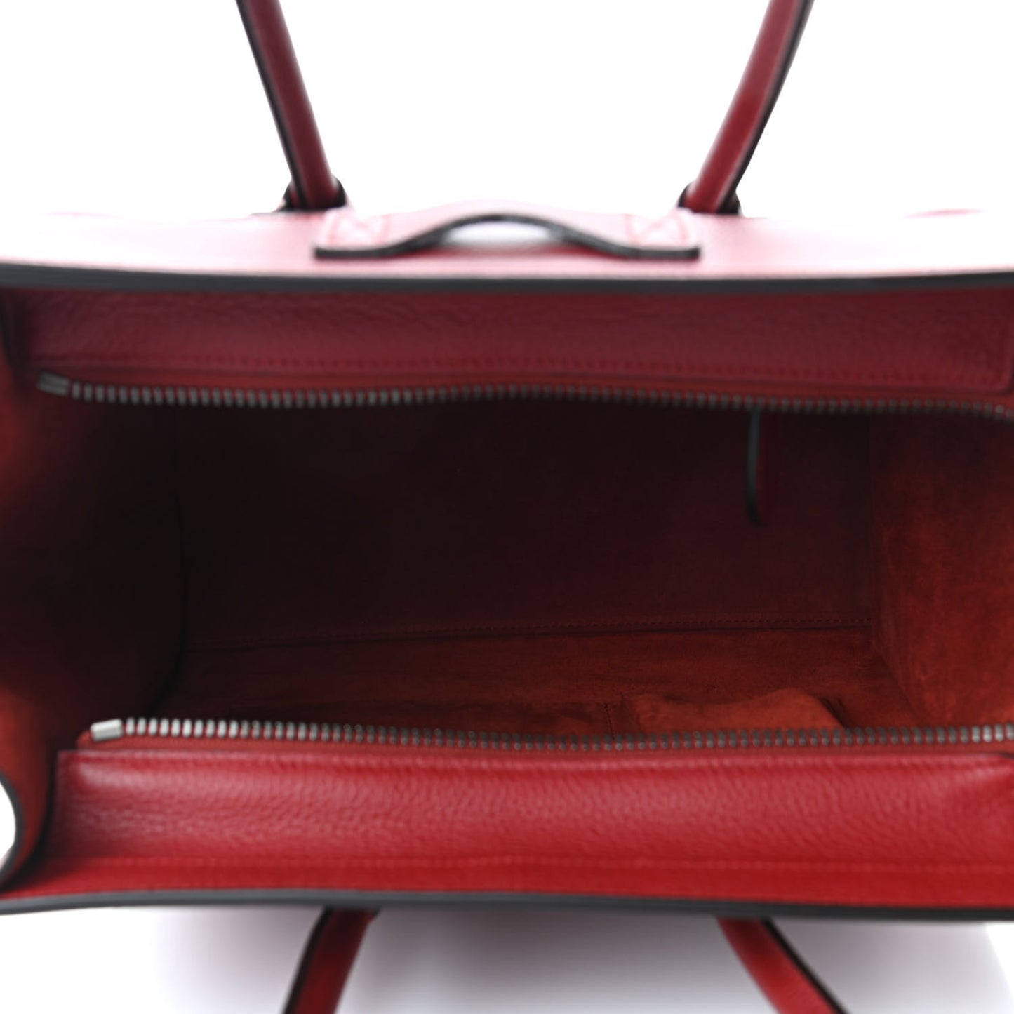 Drummed Calfskin Micro Luggage Merlot
