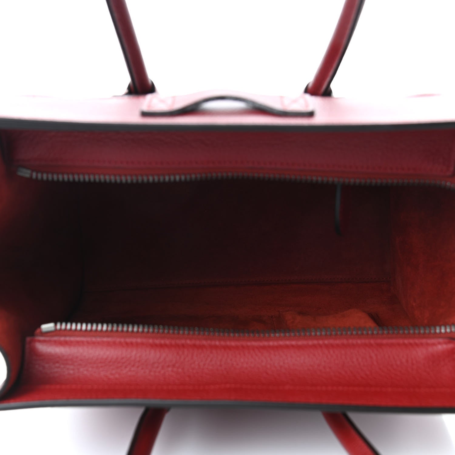 Celine Drummed Calfskin Micro Luggage Merlot 4 of 4