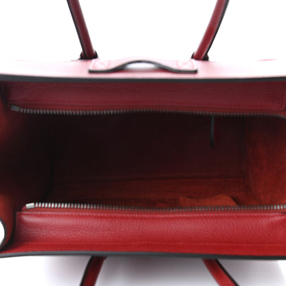 Celine Drummed Calfskin Micro Luggage Merlot 4 of 4