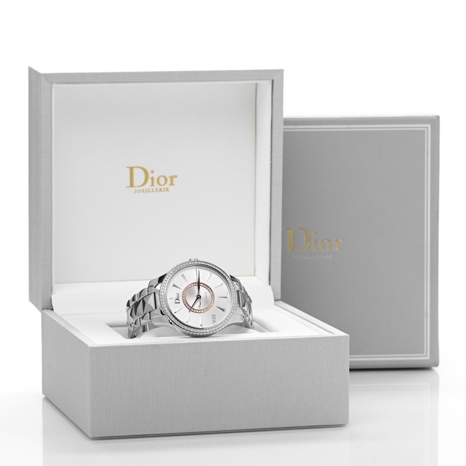 Christian Dior Stainless Steel Diamond Bezel 36mm Dior VIII