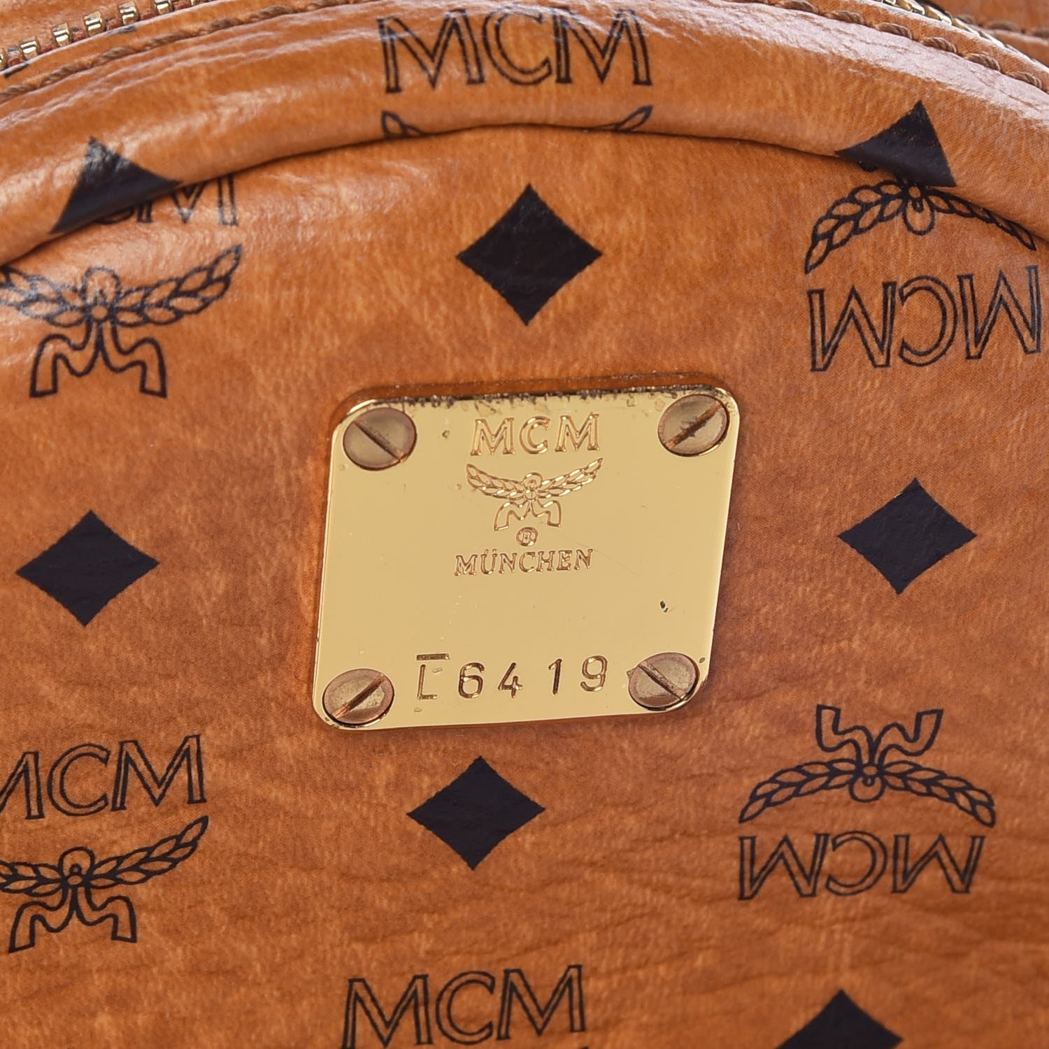 MCM Visetos Side Stud Mini Stark Backpack Cognac 8 of 8