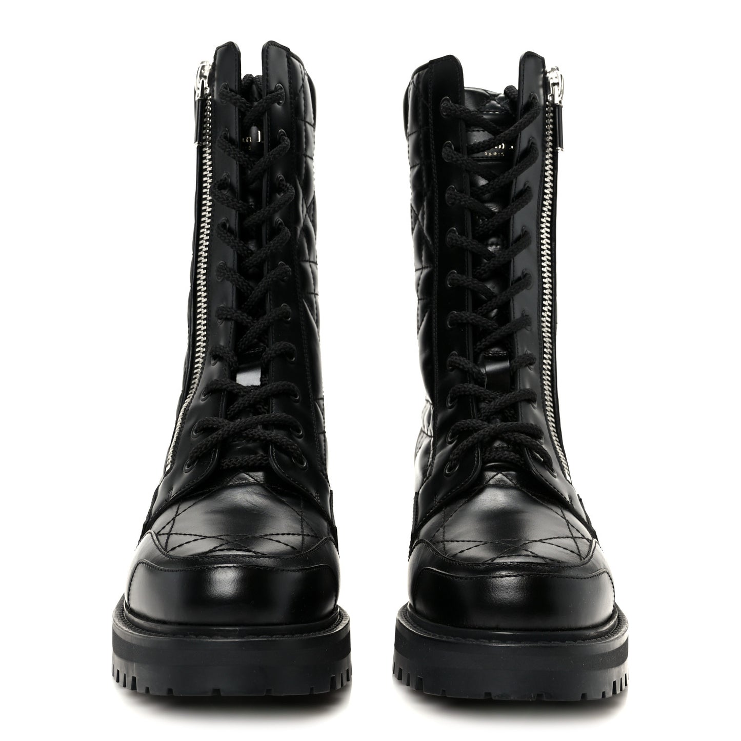 Calfskin Cannage D-Leader Ankle Boots 37.5 Black