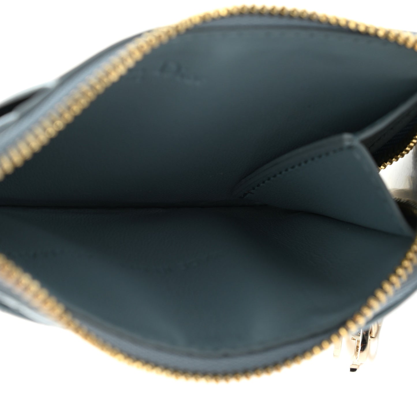 Patent Cannage Lady Dior Card Holder Cloud Blue