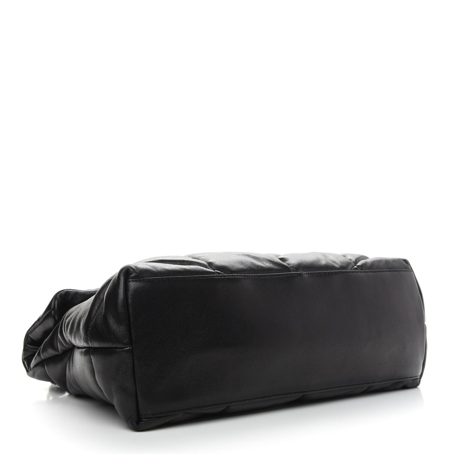 Lambskin Quilted Medium Loulou Puffer Monogram Chain Satchel Black