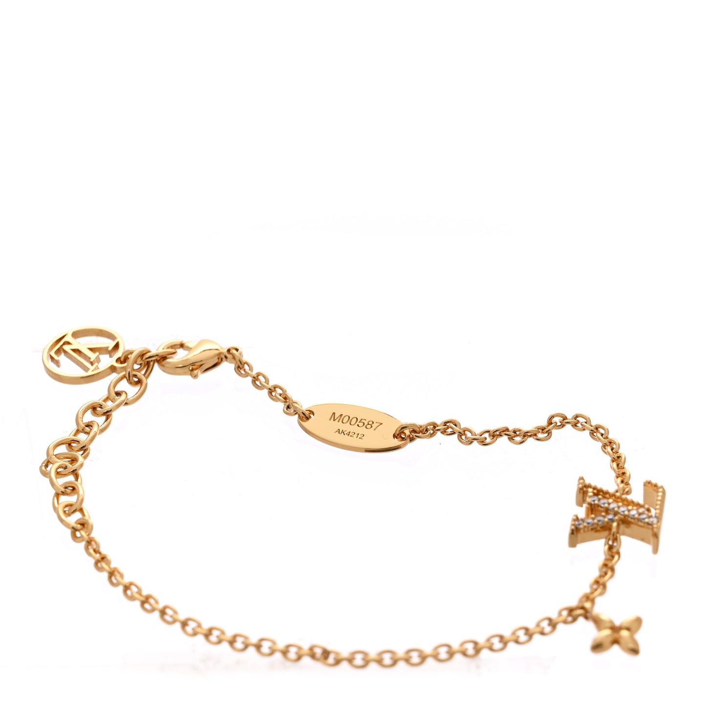 Metal Crystal LV Iconic Bracelet Gold