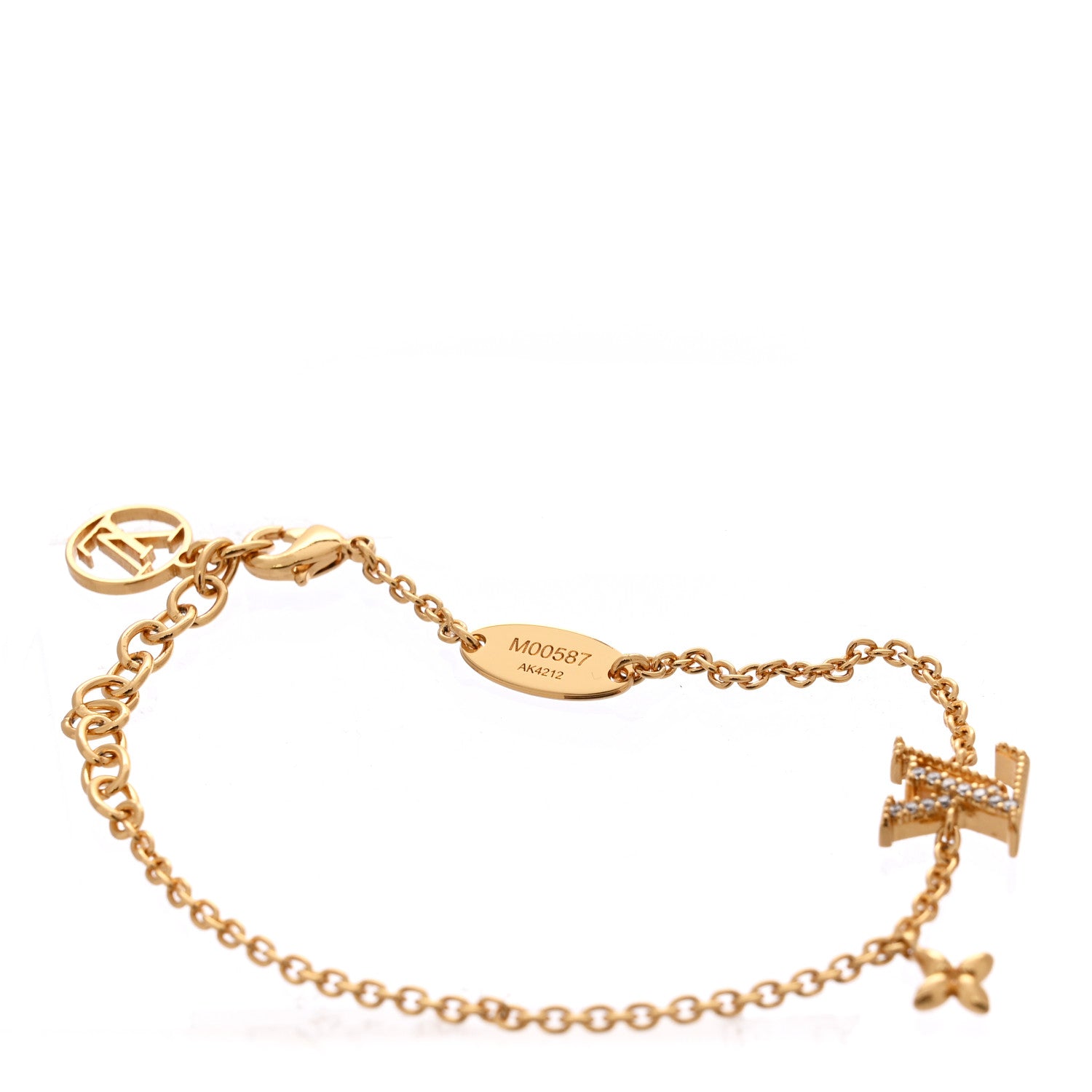 Louis Vuitton Metal Crystal LV Iconic Bracelet Gold 4 of 4