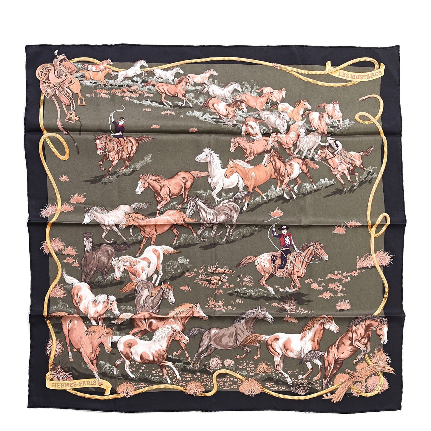 Silk Les Mustangs Scarf 70