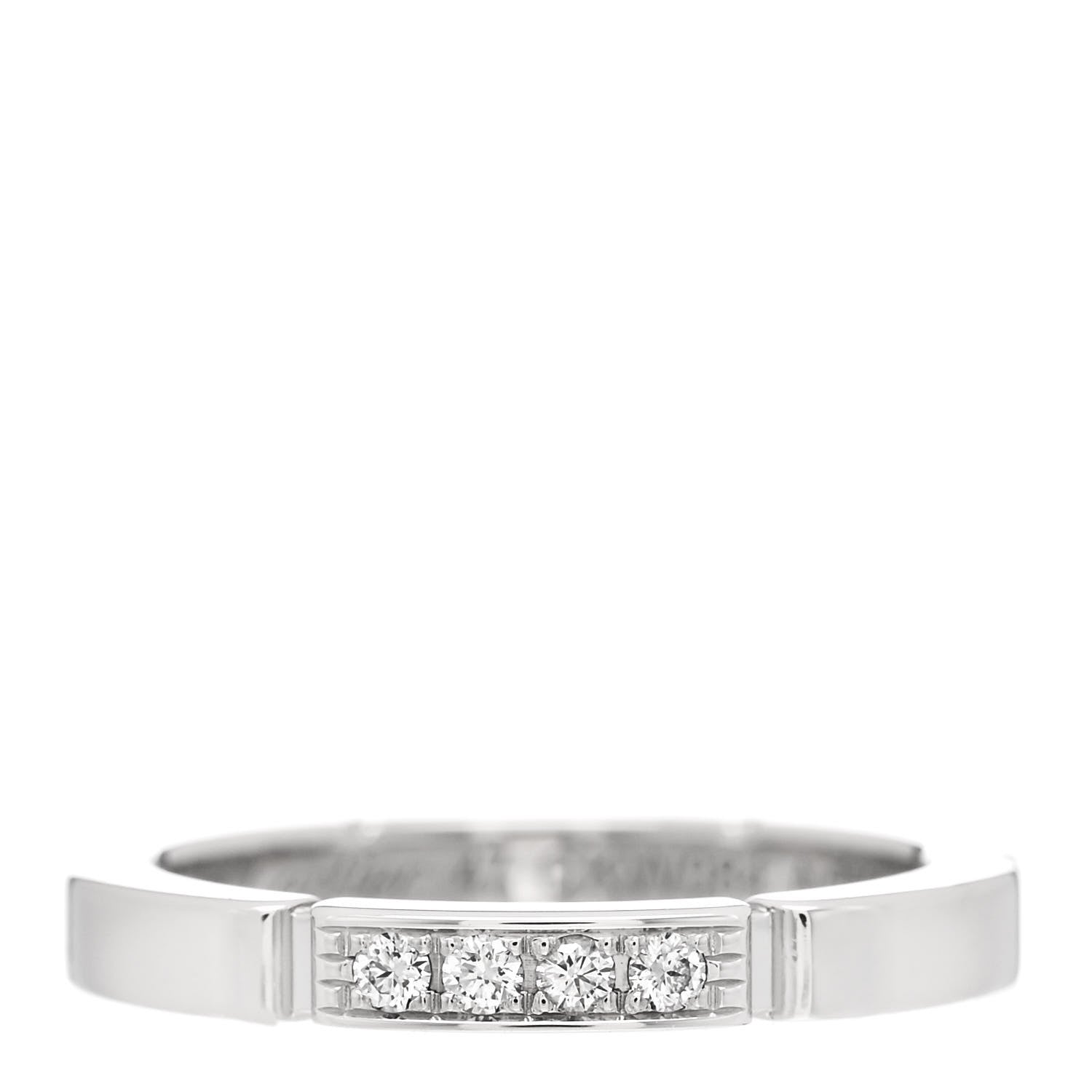 Cartier 18K White Gold Diamond Maillon Panthere Wedding Band Ring 47 4 1 of 5