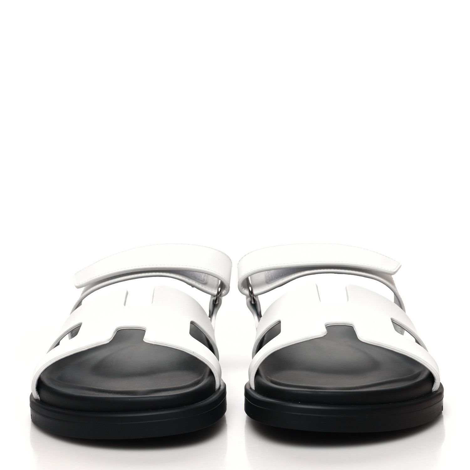 Hermes Calfskin Womens Chypre Sandals 37.5 White 2 of 9