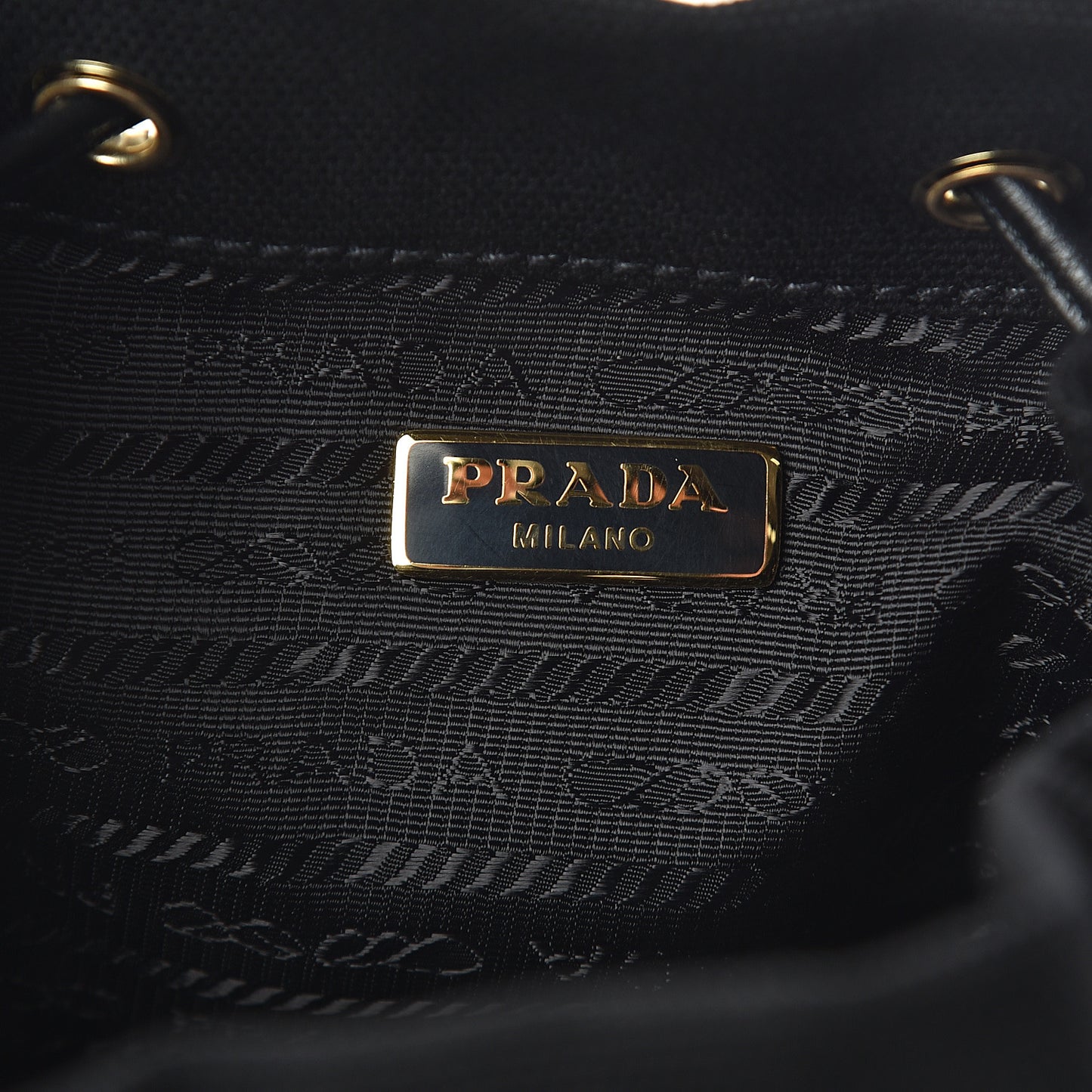 Wicker Canvas Bucket Bag Black
