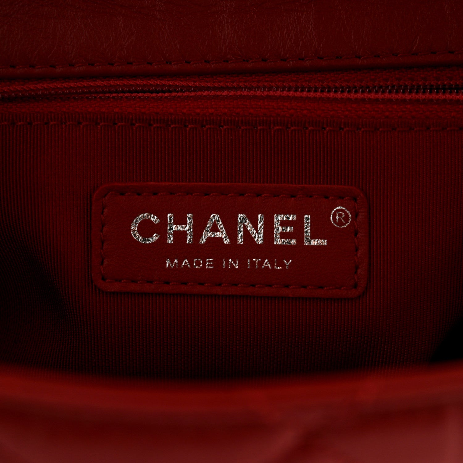 Chanel Crumpled Calfskin Medium Chain All Over Flap Red 6 of 11
