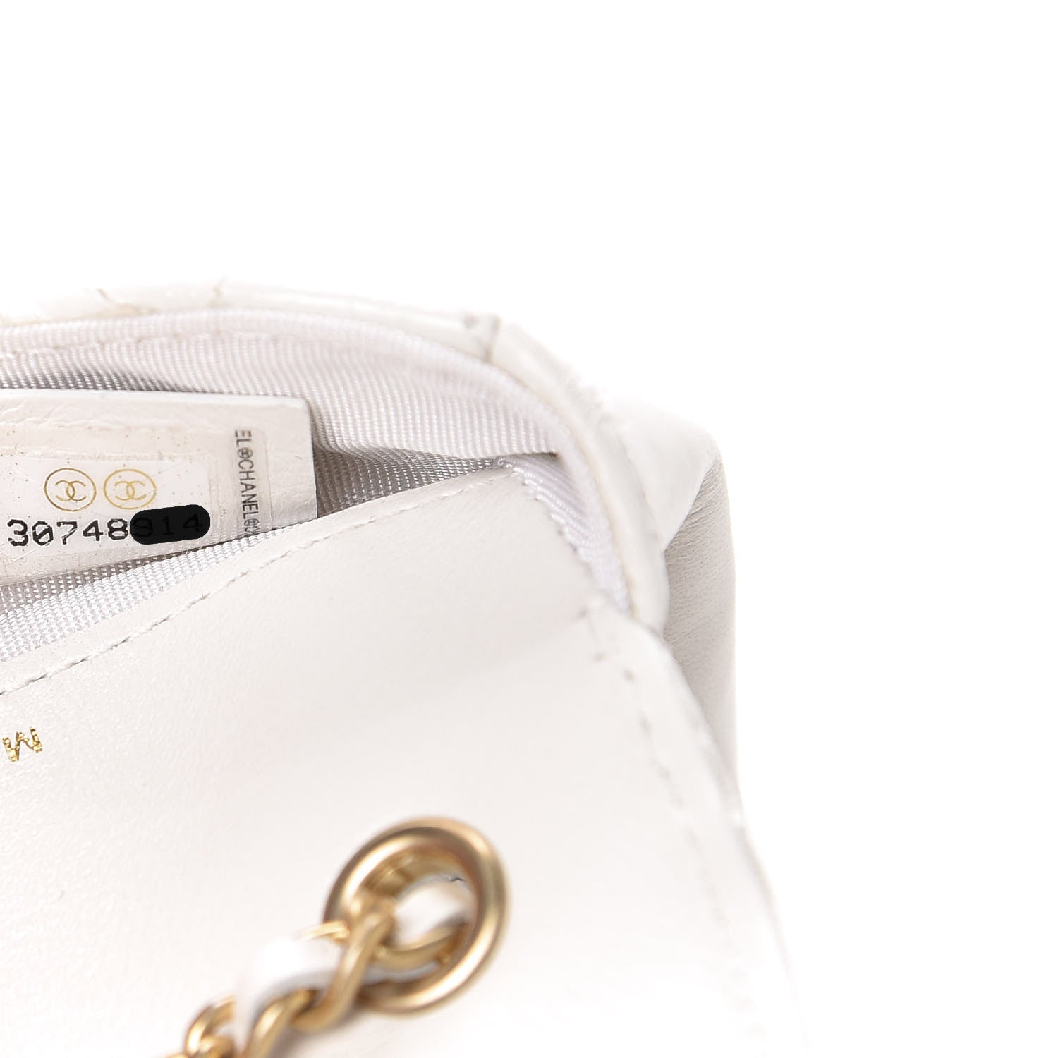Chanel Shiny Aged Calfskin Quilted Waist Belt Bag White 8 of 11
