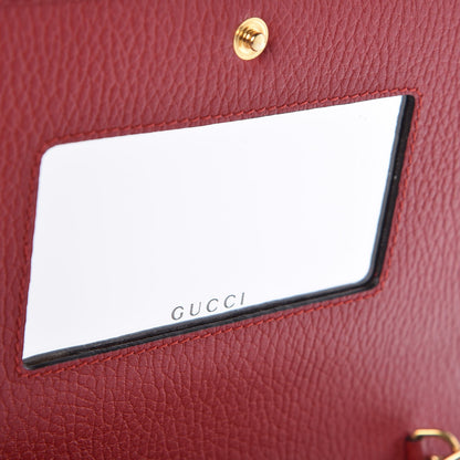 Gucci Dollar Calfskin Mini GG Marmont Chain Wallet Hibiscus Red 7 of 8