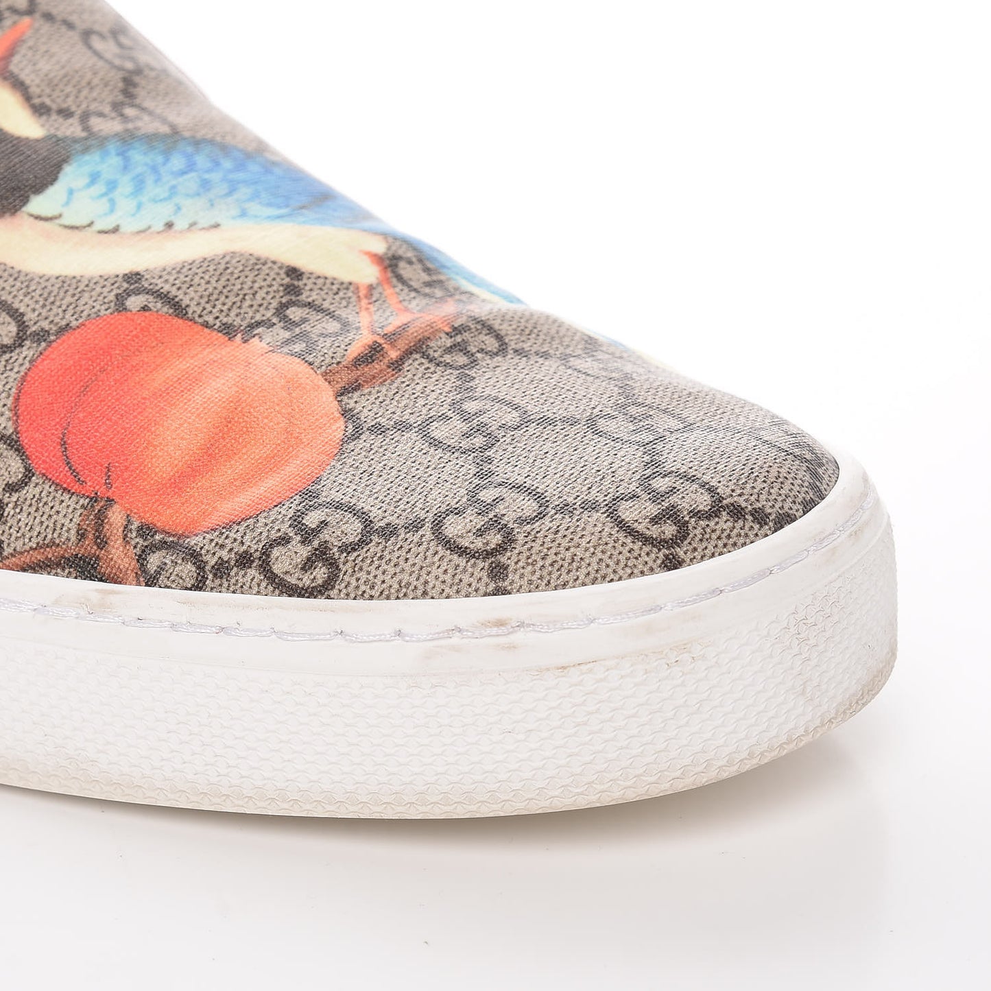 GG Supreme Monogram Tian Mens Dublin Slip On Sneakers 13 Beige Multicolor Red