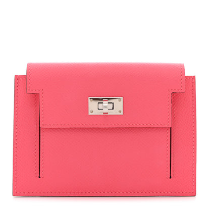 Hermes Epsom Kelly Pocket Compact Wallet Rose Azalee 1 of 8