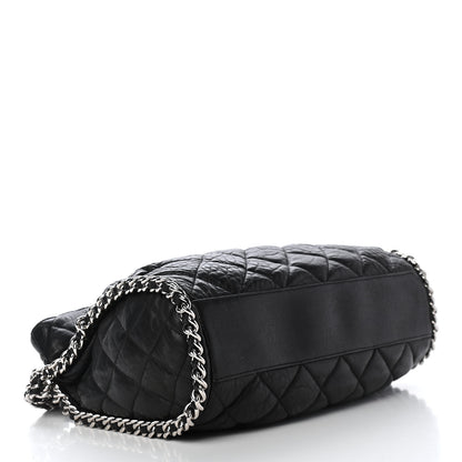 Chanel Washed Lambskin Chain Around Hobo Black 4 of 9