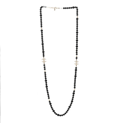 Chanel Beaded CC Star Necklace Black 3 of 5