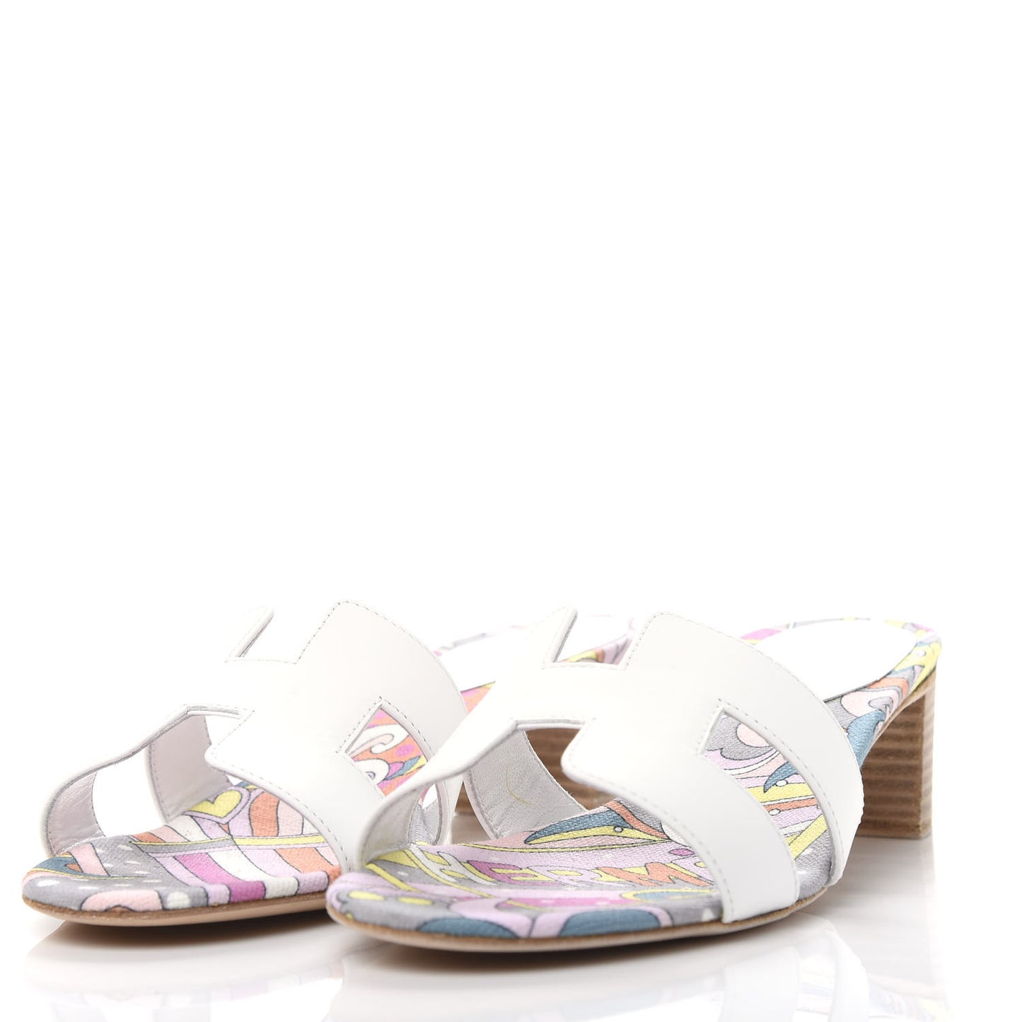 Box Calfskin Bois De Rose Oasis Sandals 37.5 White