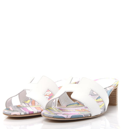 Hermes Box Calfskin Bois De Rose Oasis Sandals 37.5 White 3 of 11