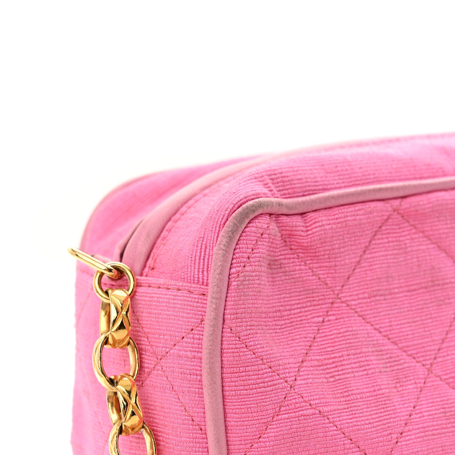 Chanel Canvas Quilted CC Tassel Camera Bag Pink 12 of 13
