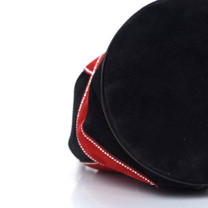 Christian Louboutin Suede Mary Jane Love Bucket Black Red 5 of 8