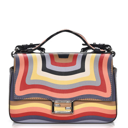 Fendi Vitello Dolce Hypnotic Micro Double Baguette Multicolor Blue Notte 1 of 6
